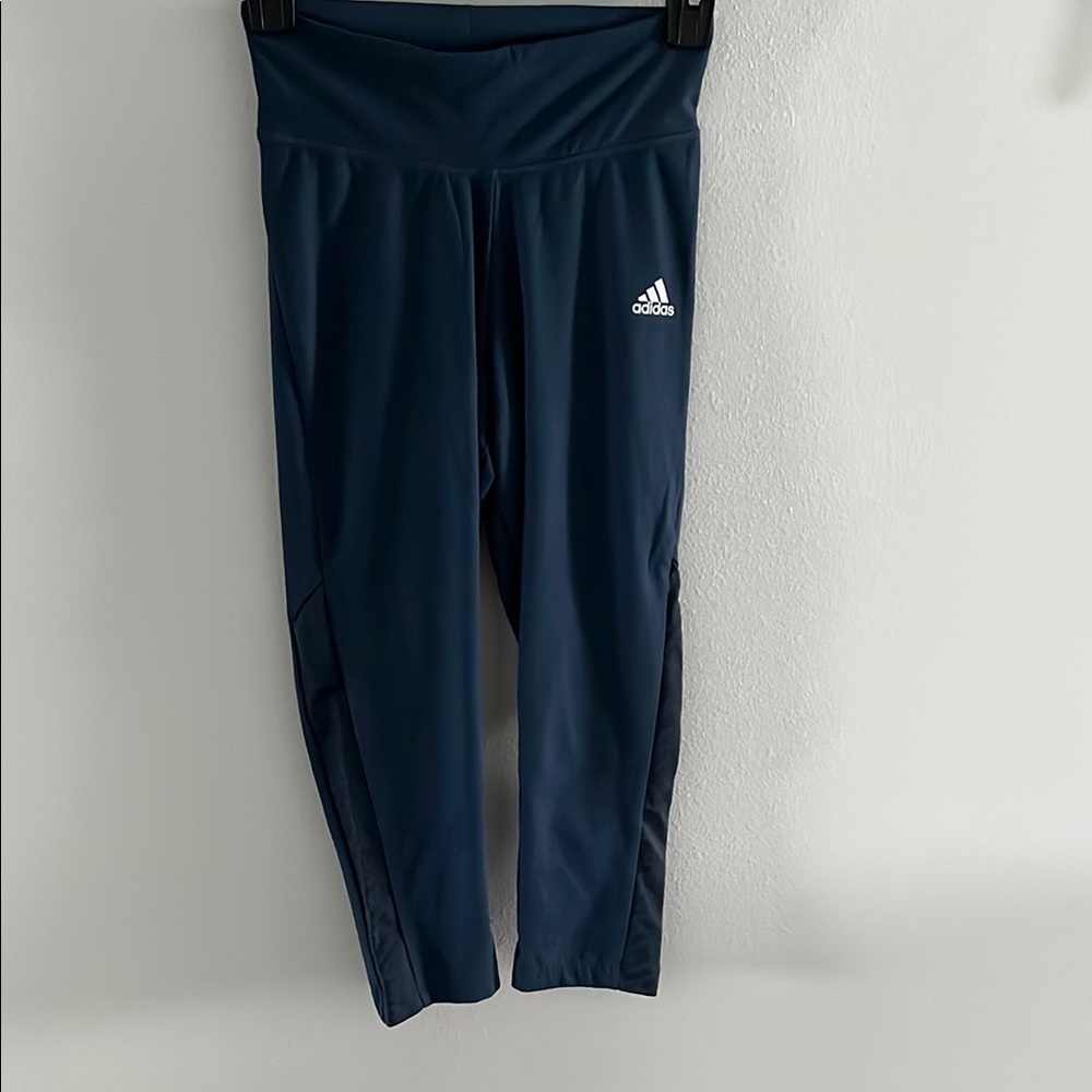Adidas Blue Leggings Athletic Comfort